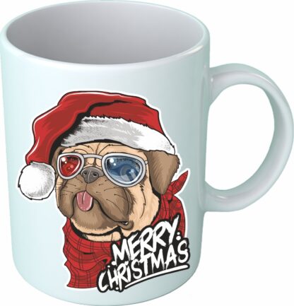 "Christmas pug" - Чаша