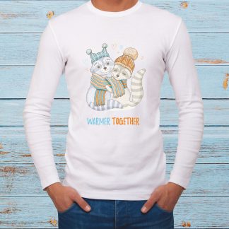 "Warmer Together" - Мъжка тениска с дълъг ръкав