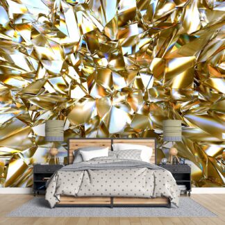 Макет на фототапет златно отражение в спалня